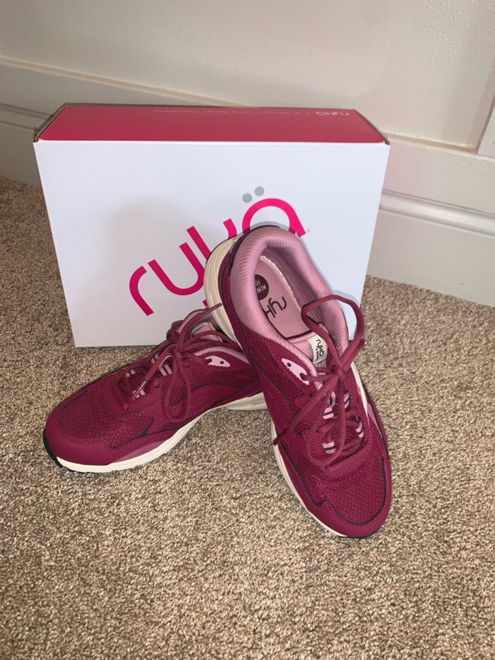 Ryka Repel Women's Rose-Burgundy Athletic Walking Shoes